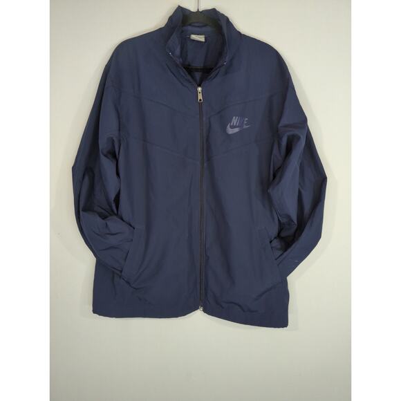 Nike Windbreaker Logo Swoosh Navy Full Zip Jacket Men's Large Outdoor Casual - Picture 8 of 8